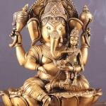 Pure Brass Shakti Ganesha | 10.5" x 8" x 4.5" | 4.870 kg | Divine Energy Form | Siddhi Bestowing Art | Sacred Hindu Statue | Jaipurio